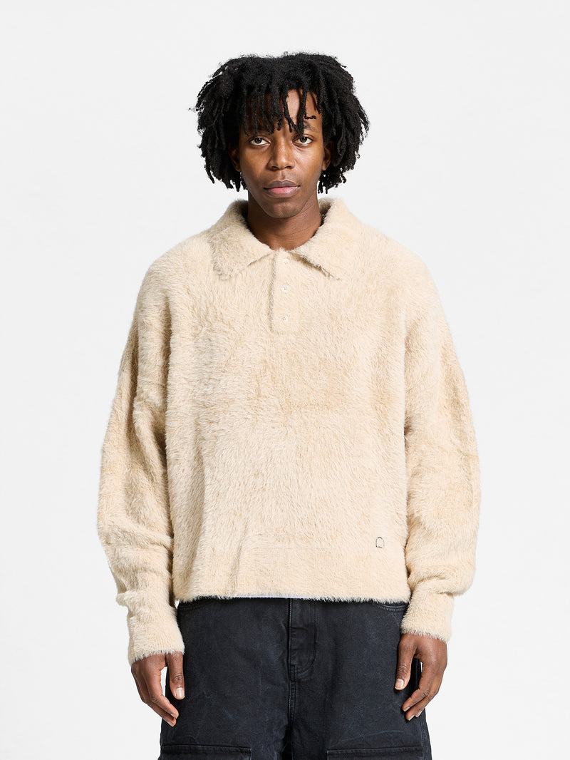 CLAIR FURRY KNIT POLO