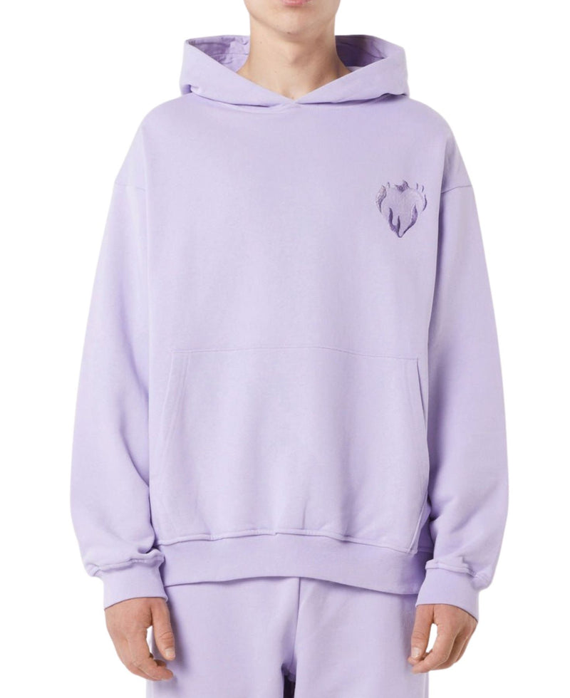 LILAC HOODIE WITH LILAC EMBROIDERED LOGO