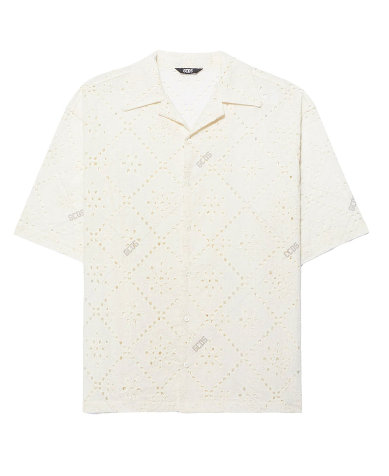 BRODERIE ANGLAISE BOWLING SHIRT