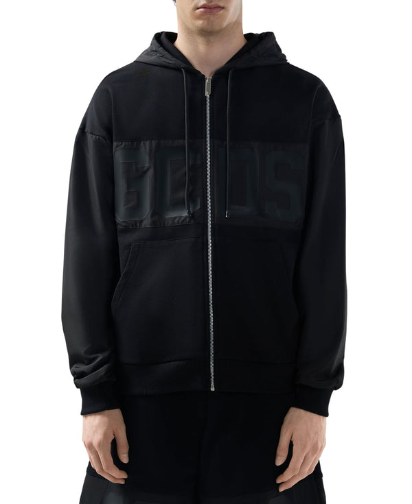 BAND LOGO NYLON FULL ZIP HOODIE