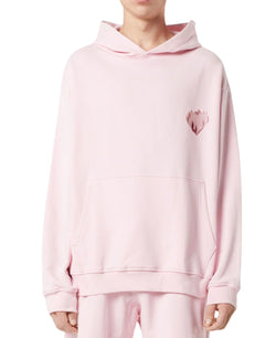 PINK HOODIE WITH PINK EMBROIDERED LOGO