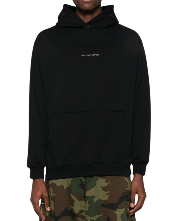 BLACK HOODIE WITH MILITARY SKULL