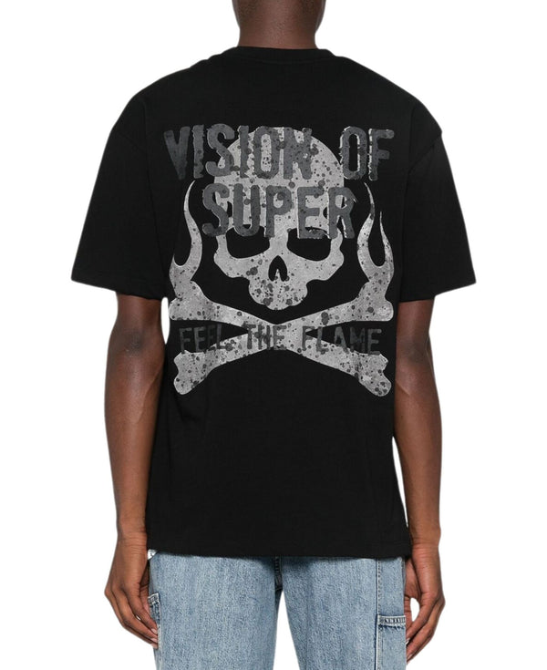 BLACK T-SHIRT WITH MILITARY SKULL