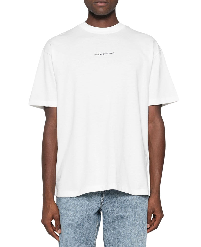 WHITE T-SHIRT WITH MILITARY SKULL