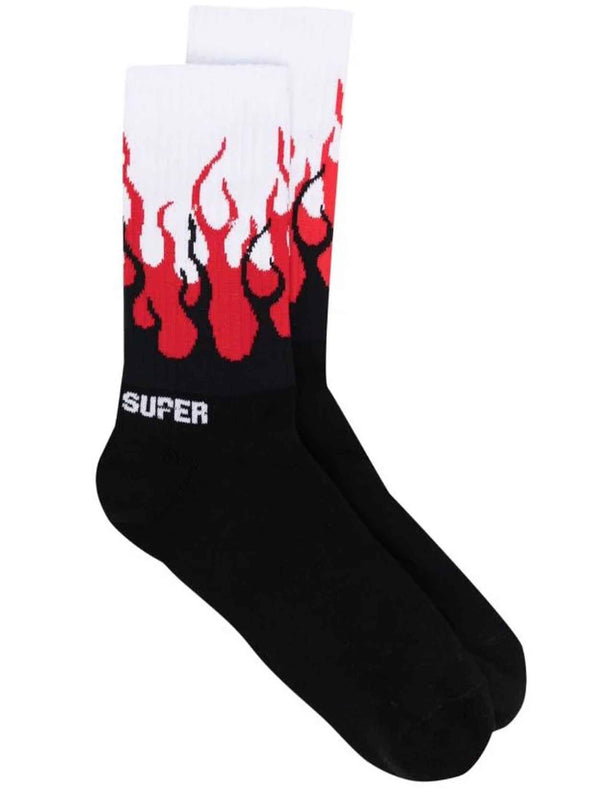 RED DOUBLE FLAMES SOCKS